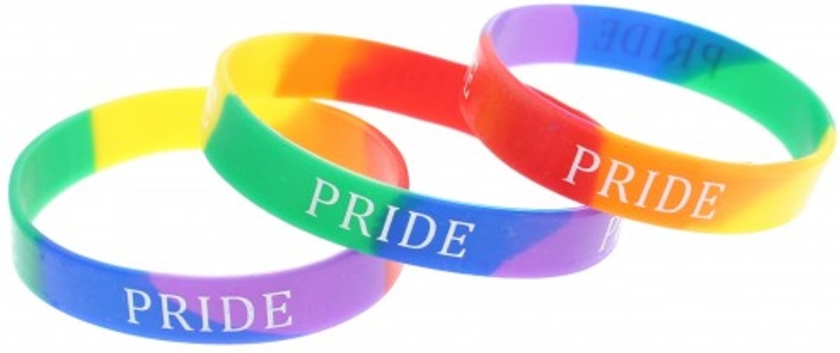 PRIDE regenboog armbandje multicolours - Zacs Alter Ego